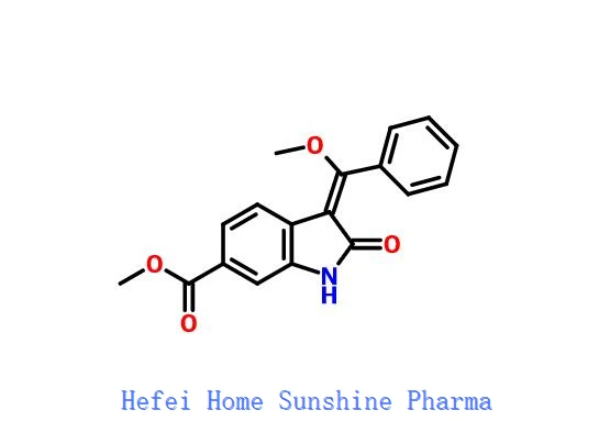 (3E)-2,3-dihidro-3-(metoksifenilmetilēns)-2-okso-1H-indola-6-karboksilskābes metilesteris CAS 1168150-46-6