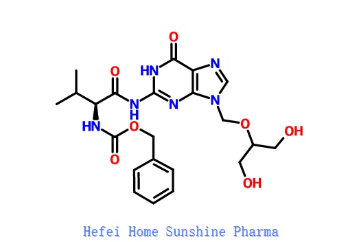 N-[(fenilmetoksi) karbonil] -L-valīns2-[(2-amino-1,6-dihidro-6-okso-9H-purin-9-il) metoksi] -3-hidroksipropilesteris CAS 194154-40-0