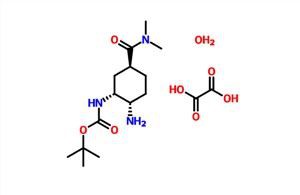 Tert-butil (1R, 2S, 5S) -2-azido-5-[(dimetilamino) karbonil] cikloheksilkarbamāta skābeņskābe CAS 1353893-22-7